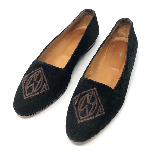 Ralph Lauren Velvet Black Embroiled Logo 5.5 Italy - Picture 3 of 6